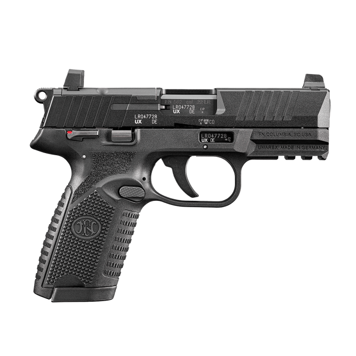 FN 502 22 Long Rifle 4in Black Cerakote Pistol - 10+1 Rounds