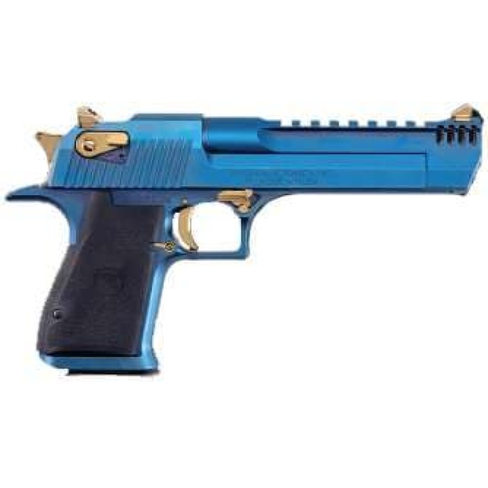 Desert Eagle Mark XIX .50 AE 6" 7rd Pistol, Carbo Blue/Gold - DE50CBG