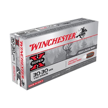 Winchester Ammo X30301 Super-X 30-30 Win 150 gr Jacketed Hollow Point (JHP) 20 Bx