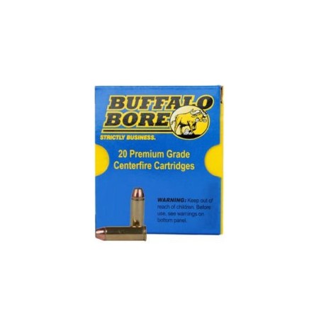 Buffalo Bore Heavy 44 Rem Mag 270 grain Jacketed Flat Nose Pistol and Handgun Ammo, 20/Box - 4C/20