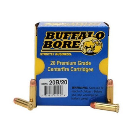 Buffalo Bore Heavy 38 Special +P 125 grain Jacketed Hollow Point Pistol and Handgun Ammo, 20/Box - 20B/20