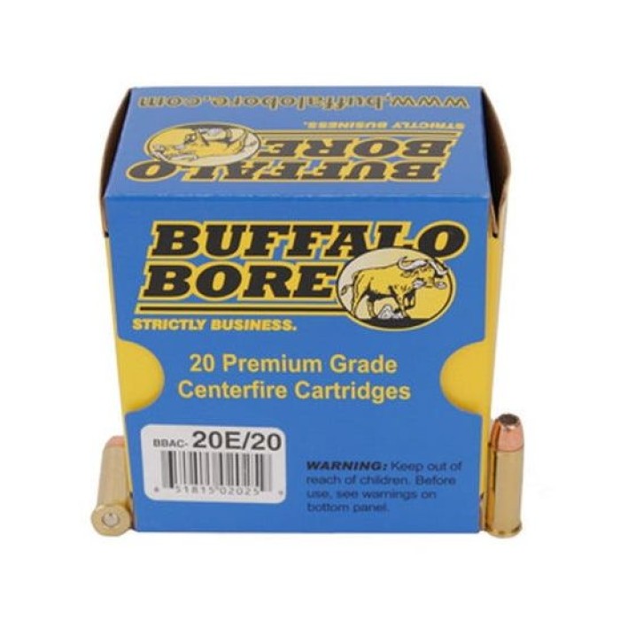 Buffalo Bore Standard Pressure Heavy 38 Special 125 grain Jacketed Hollow Point Low Flash Short Barrel Pistol and Handgun Ammo, 20/Box - 20E/20