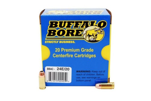 Buffalo Bore 9mm Luger +P 124 grain Jacketed Hollow Point Pistol and Handgun Ammo, 20/Box - 24E/20