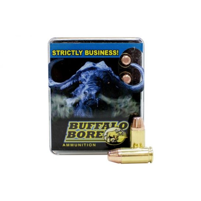 Buffalo Bore Penetrator 9mm Luger +P+ 124 grain Full Metal Jacket Flat Nose Handgun Ammo, 20/Box - 24F/20