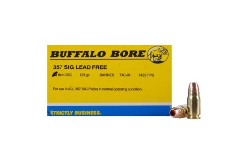 Buffalo Bore 357 SIG 125 grain Barnes TAC-XP Lead-Free Low Flash Handgun Ammo, 20/Box - 25C/20