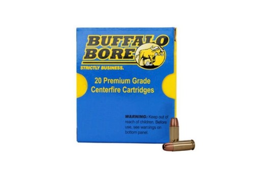 Buffalo Bore 38 Super +P 147 grain Jacketed Hollow Point Pistol and Handgun Ammo, 20/Box - 33E/20