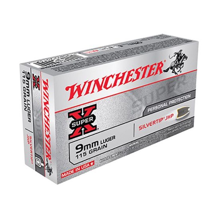 Winchester 9mm 115gr SilverTip Hollowp Point Super-X Ammunition 50rds - X9MMSHP