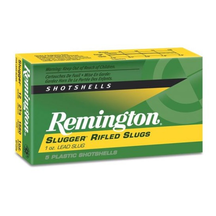 Remington Slugger 12ga 2 3/4" 1 oz. Rifled Slug, 5 Shells - SP12RS