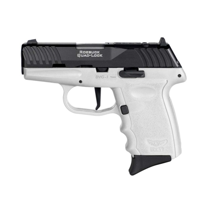 SCCY DVG-1 RDR White Frame/Black Slide 9mm 3.1â€ Barrel 10-Rounds