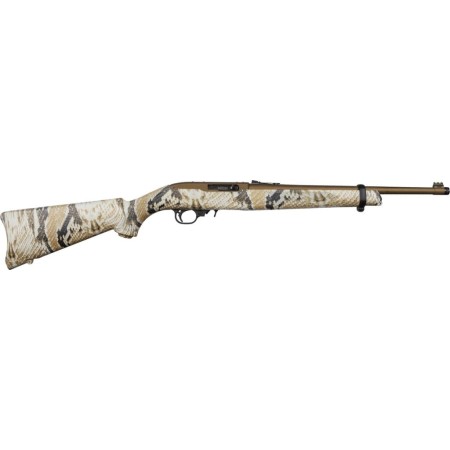 Ruger 10/22 22 LR, 16.12" Threaded Barrel, Snake Skin Camo, Bronze Rec, 10rd