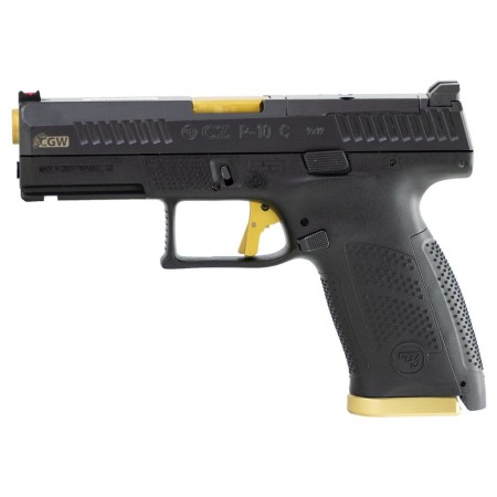 CZ Usa P-10 C 9Mm 15Rd Blk Gold Appt Cajun Gun Wrks 91743