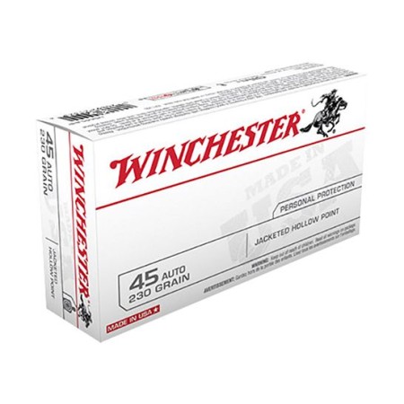 Winchester USA 45 Auto/ACP 230 JHP Ammunition 50rds - USA45JHP