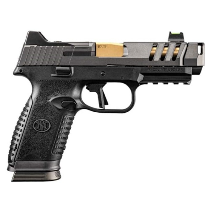 FN 509 CC EDGE XL NMS 9MM 4.2" GOLD BARREL 17RD BLACK/GREY