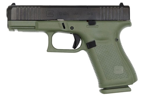 Glock G19 Gen 5 MOS 9mm 4" 15rd Pistol, BattleField Green - UA195S203MOSBFG