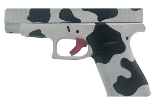 Glock G48 MOS 9mm 4.17" 10rd Pistol, Cow Print Cerakote