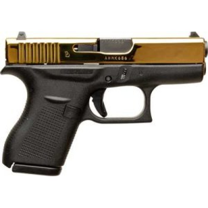 Glock 42 Black / Gold .380 ACP 3.2