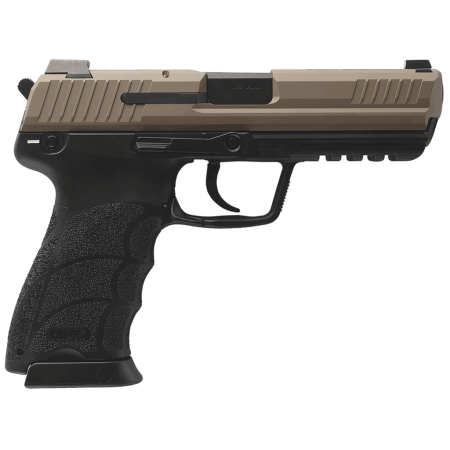 HK 81001208 HK45 V1 45 ACP 10+1 4.46" Black Polygonal Rifled Barrel, Flat Dark Earth Cerakote Serrated Steel Slide, Flat Dark Earth Polymer Frame w/Picatinny Rail, Ambidextrous