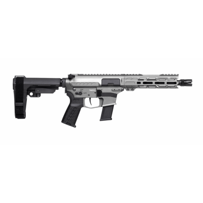 CMMG 45A890FTNG Banshee FE MkG 45 ACP 13+1 8" Black Nitride Threaded Barrel, M-LOK Handguard, Titanium Cerakote Aluminum Receiver w/Picatinny Rail, Black Polymer CMMG RipBrace, CMMG Zeroed Grip