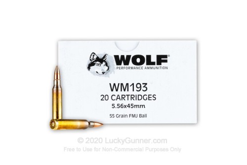 5.56x45 - 55 Grain FMJ - Wolf Gold - 1000 Rounds