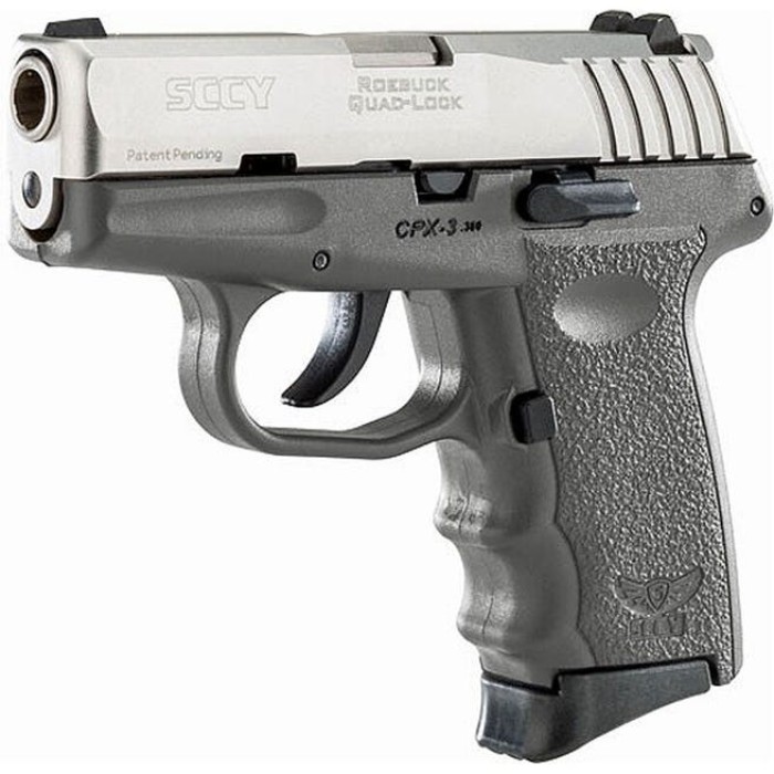 SCCY CPX-3 .380 ACP, 3.10" Barrel Sniper Gray Finish Frame, Stainless Steel, No Manual Thumb Safety, 10rd