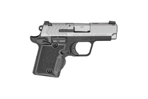 Springfield 911 Micro Compact 9MM 3" Barrel, SS Slide, Viridian Green Laser, Tritium Night Sights 1-6Rd & 1-7Rd Mag