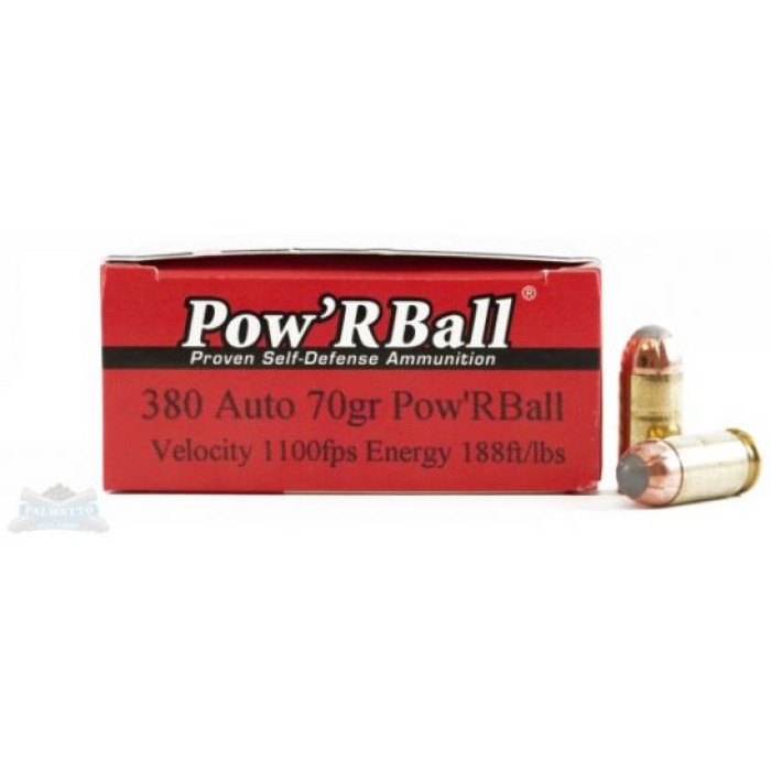 Glaser Pow'rBall 380 Auto/ACP 70gr Ammunition 20rds - pb38070/20