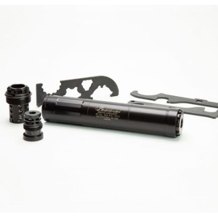 Griffin Armament Bushwhacker 46 NFA Pistol Suppressor Black Cerakote 7.75 Inch, 9mm Caliber, Griffin Taper Mount system, 17-4 Stainless Steel