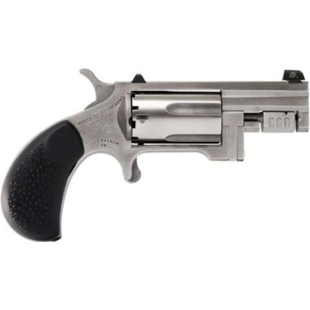 North American Arms (NAA) Sentinel Conversion 22 Magnum Revolver - 5 Rounds, Rubber Grips, Stainless/Silver