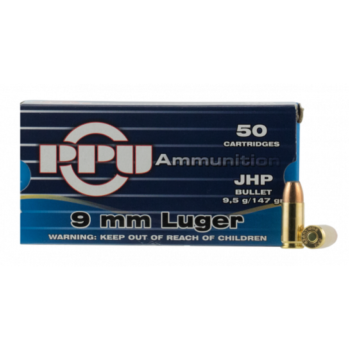 Ppu Ppr9.7 Handgun 9Mm Luger 147 GR Full Metal Jacket 50 Bx/ 20 CS