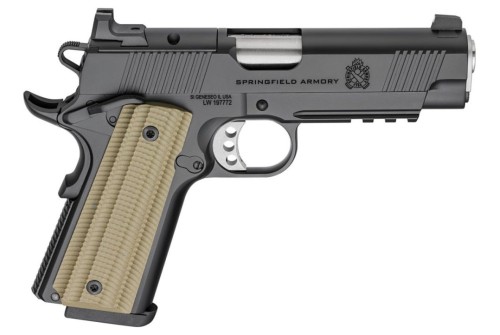 Springfield Armory PO9229AOS 1911 Operator 9mm 8+1 5" Black Cerakote Optic Ready Carbon Steel Slide Black Cerakote VZ G10 Grip