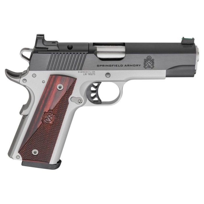 Springfield Armory PX9117LAOS 1911 Ronin 9mm 9+1 4.25" Stainless Steel Barrel Optic Ready Blued Slide Crossed Cannons Checkered Grip