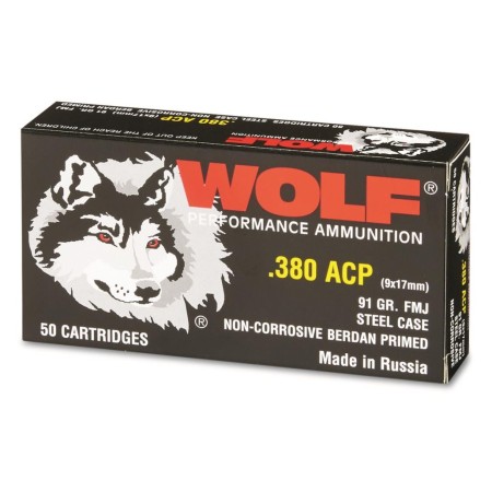 Wolf Performance Ammo 380Acp 91Gr Fmj Steel Case 917WFMJ