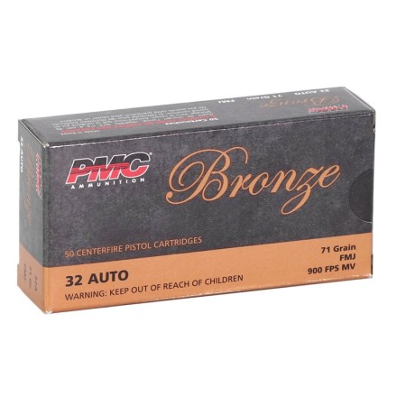 PMC 32A Bronze 32 ACP 71 gr Full Metal Jacket (FMJ) 50 Bx