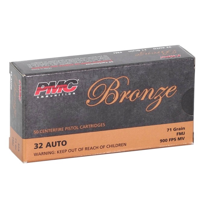 PMC 32A Bronze 32 ACP 71 gr Full Metal Jacket (FMJ) 50 Bx