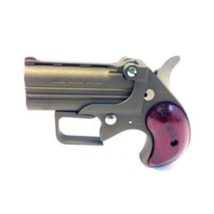 Bearman 380 Acp Derringer Big Bore Guardian 380acp Burnt Bronze W/ Rosewood Grips - 2 Rounds, Wood Grips, Iron Sights