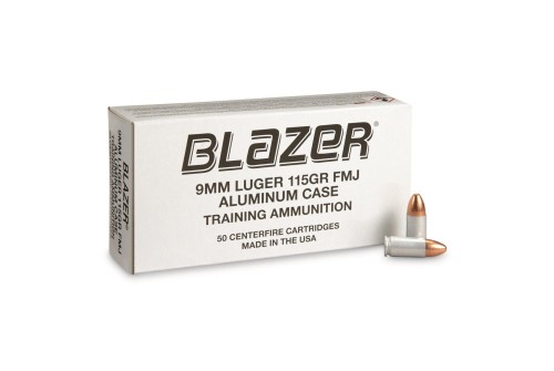 CCI Blazer Aluminum Case, 9mm, FMJ, 115 Grain, 50 Rounds