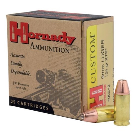 Hornady 9mm Luger 124gr XTP Custom Pistol Ammunition 25rds - 90242