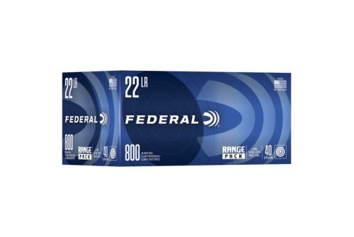 Federal Range Pack 40gr HV LRN .22 Long Rifle Ammunition 800 Rounds - 729B800