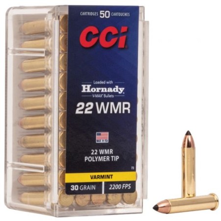 CCI .22 Winchester Magnum Rimfire 30gr V-Max Ammunition, 50 Round Box u2012 0073