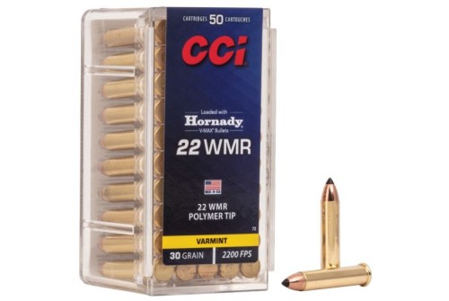 CCI .22 Winchester Magnum Rimfire 30gr V-Max Ammunition, 50 Round Box u2012 0073