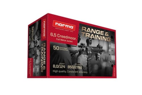 Norma Range & Training Brass 6.5 Creedmoor 124 Grain 50-Rounds FMJ