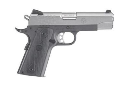 Ruger SR1911 Commander Pistol, 9mm, 4.25", Rubber Grip, 9rd, Two Tone