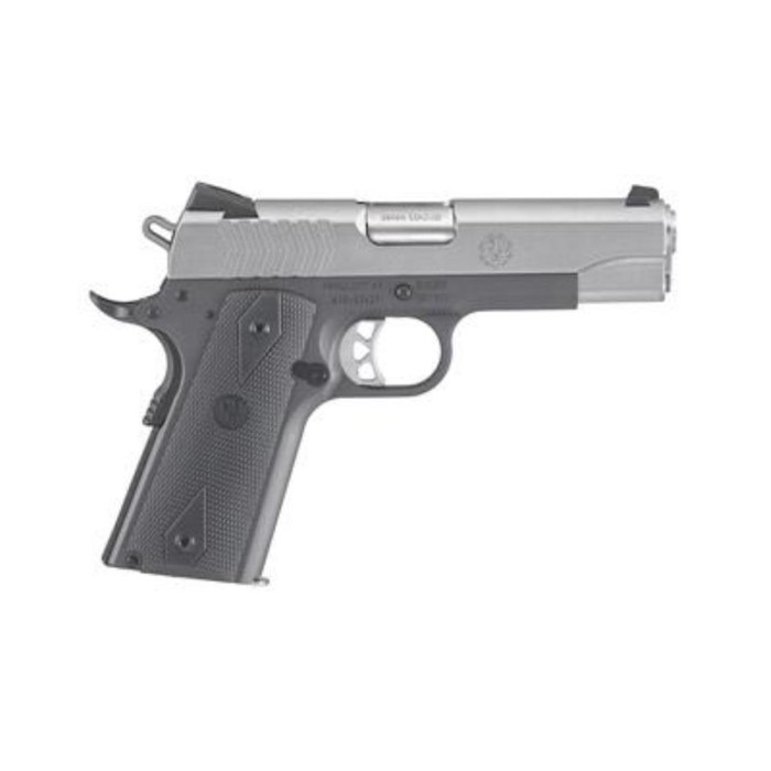 Ruger SR1911 Commander Pistol, 9mm, 4.25", Rubber Grip, 9rd, Two Tone