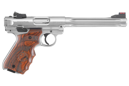 Ruger Mark IV Hunter 22LR 6.88" Fluted Bull Barrel SS Target Laminate Grip 10rd Mag