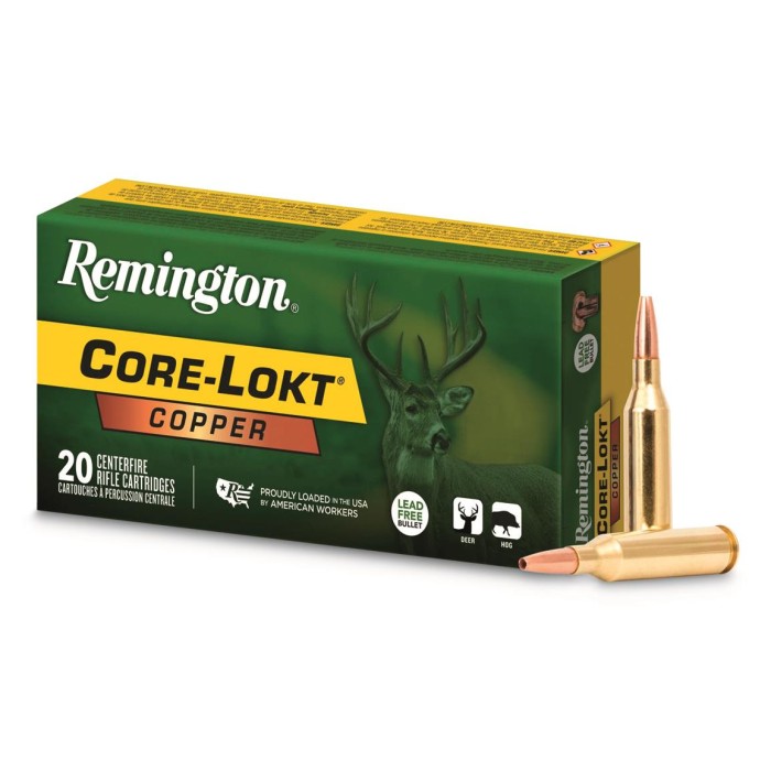 Remington Core-Lokt Copper, .243 Winchester, Copper HP, 85 Grain, 20 Rounds