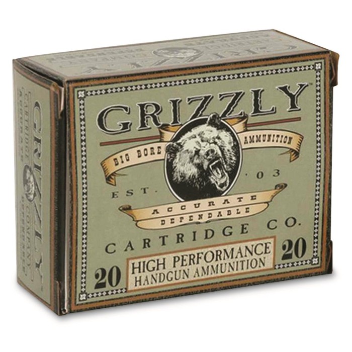 Grizzly Cartridge 41 Magnum 265 Grain Wide Long Nose Gas Check Pistol Ammo, 20 Rounds, GC41M5