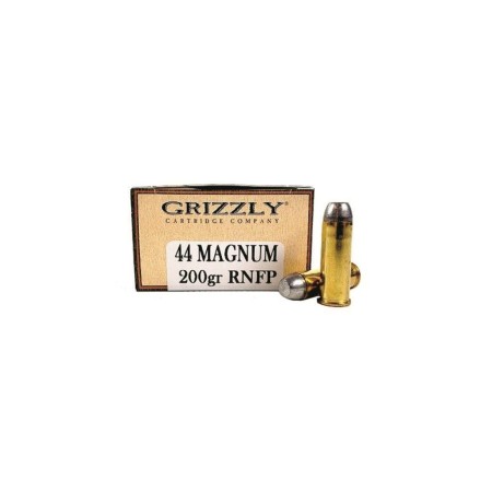 Grizzly Cartridge Co. Cowboy Action Ammo, .44 Magnum, RNFP, 200 Grain, 50 Rounds