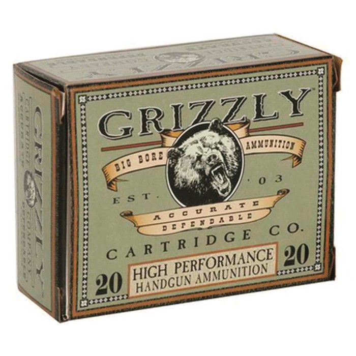 Grizzly Cartridge 454 Casull 335 Grain Wide Long Nose Gas Check Pistol Ammo, 20 Rounds, GC454CL12