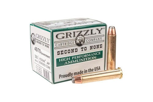 Grizzly Cartridge 45-70 GoveRNment 300 Grain Jacketed Hollow Point Pistol Ammo, 20 Rounds, GC45/703