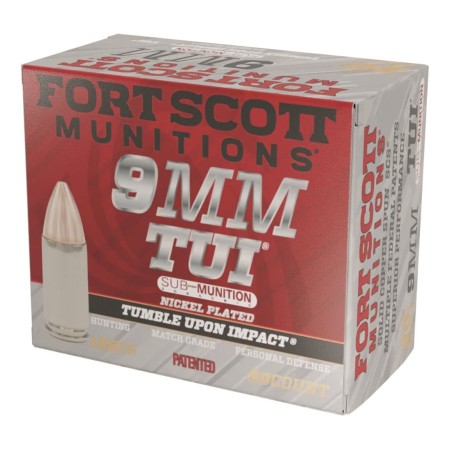 Fort Scott Munitions 9mm Subsonic Nickel 125 gr Tumble Upon Impact (TUI) 20rd Box